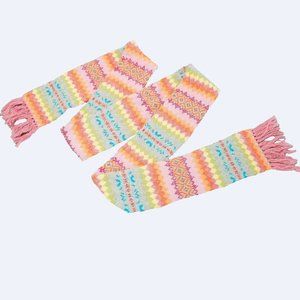 Lilly Pulitzer Wool Cashmere Fair Isle Skinny Fringe Scarf